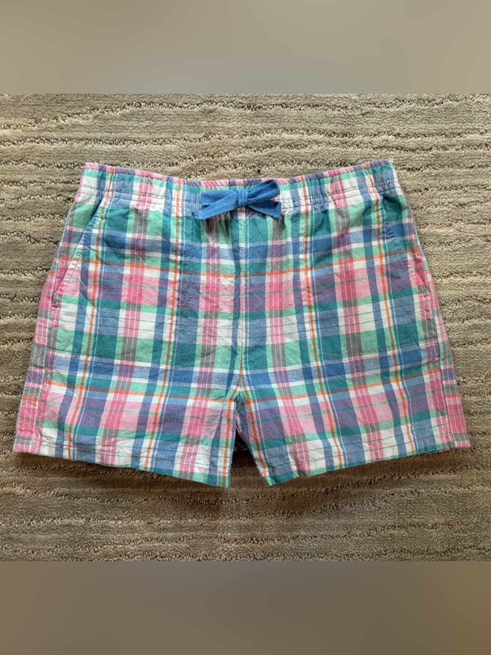 Vineyard Vines Girls Plaid Shorts in Pink, Green, & Blue